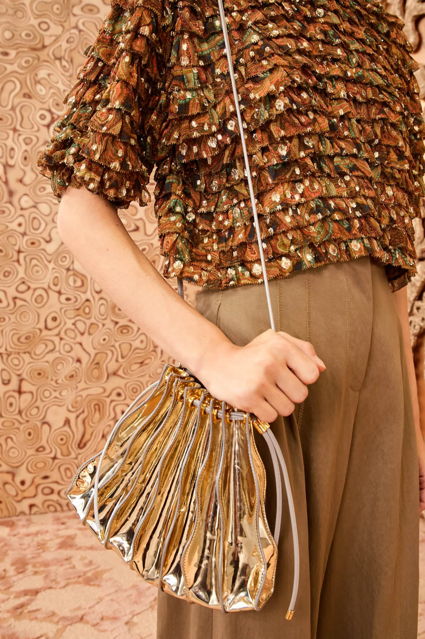 Ulla Johnson Adria Pleated Wave Crossbody< Handbags