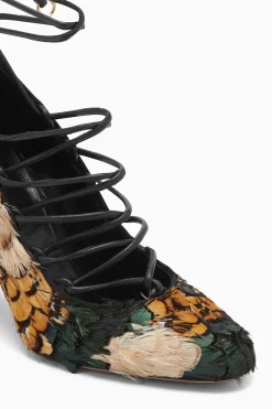 Ulla Johnson Rosalia Feather Lace Up High Heel< Shoes